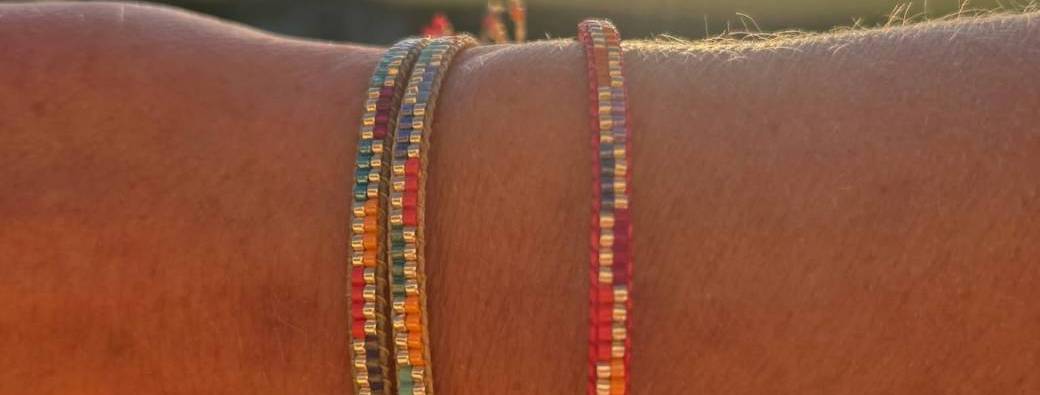 Atelier Débutant - Tissage d'un bracelet - 2 rangs de perles- au métier à tisser