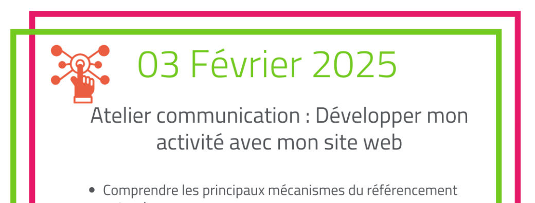 Atelier Développer mon activité avec mon site web 