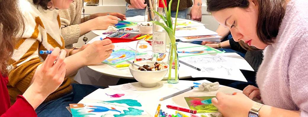 ATELIER D'ILLUSTRATION AU PASTEL • OISEAUX & NATURE LUXURIANTE