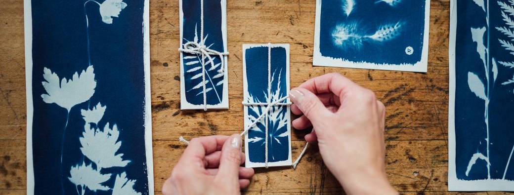 Atelier d'initiation au cyanotype LES PETITS MACHINS BLEUS 