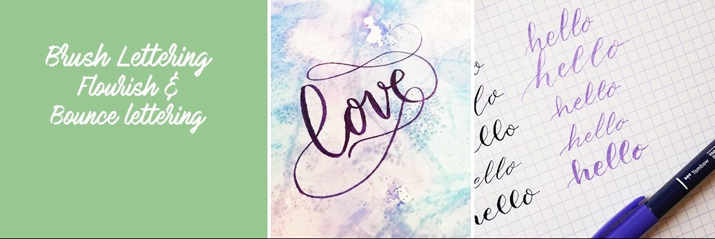Atelier du soir / Brush lettering - Flourish et bounce lettering