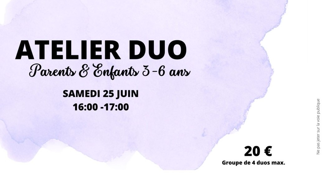 Atelier "Duo Parent Enfant" 3-6 ans