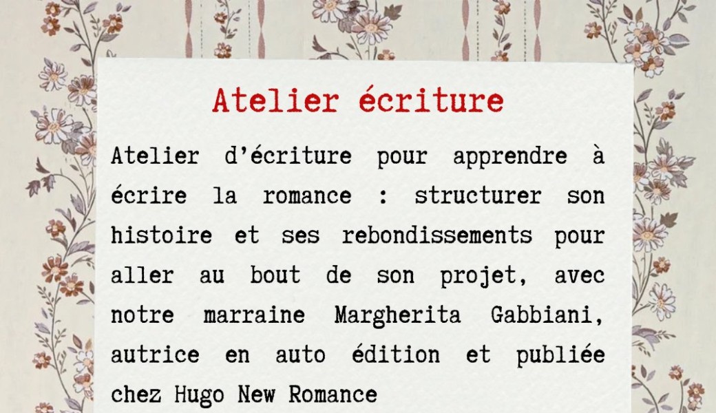 Atelier écriture - apprendre à écrire de la romance
