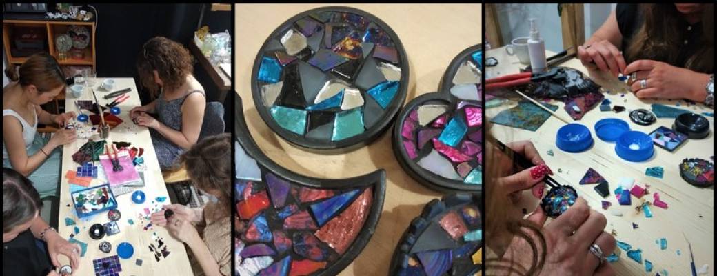 Atelier Fabrication broche mosaïque