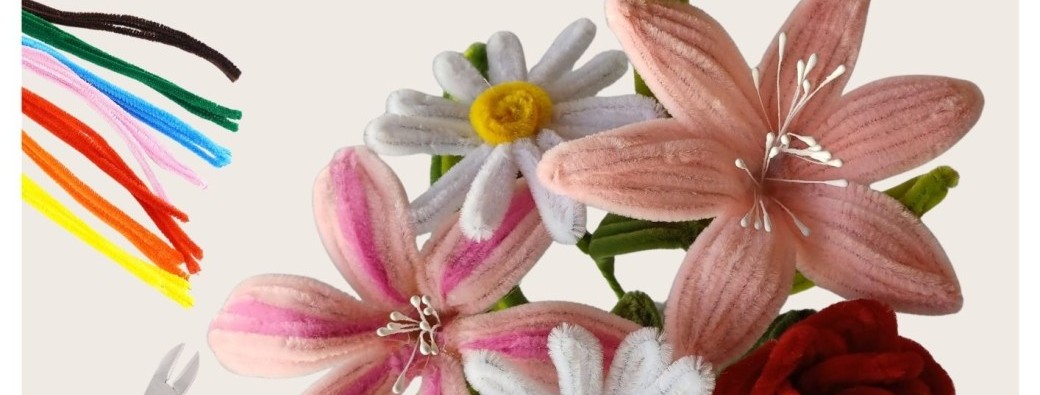 Atelier fleurs en fil chenille
