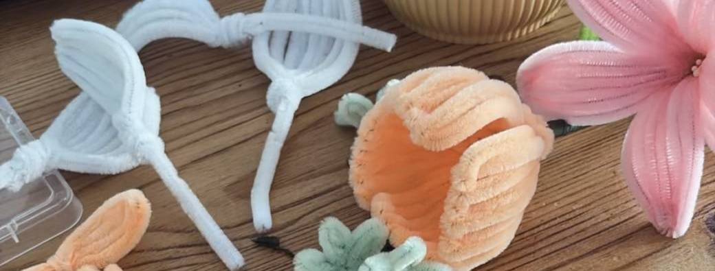 Atelier fleurs fil chenille