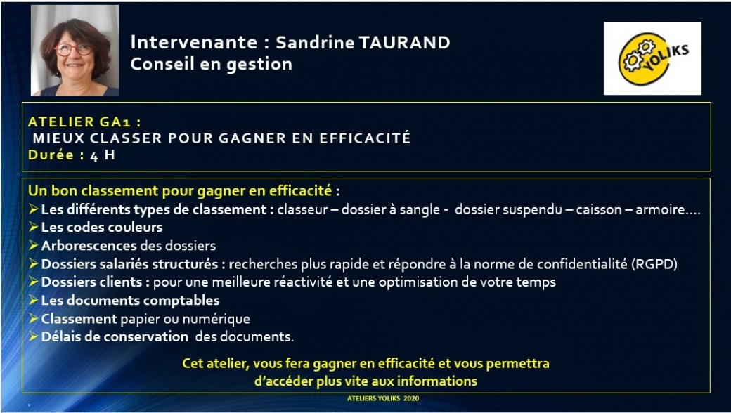 GA1 - Mieux classer pour gagner en efficacité