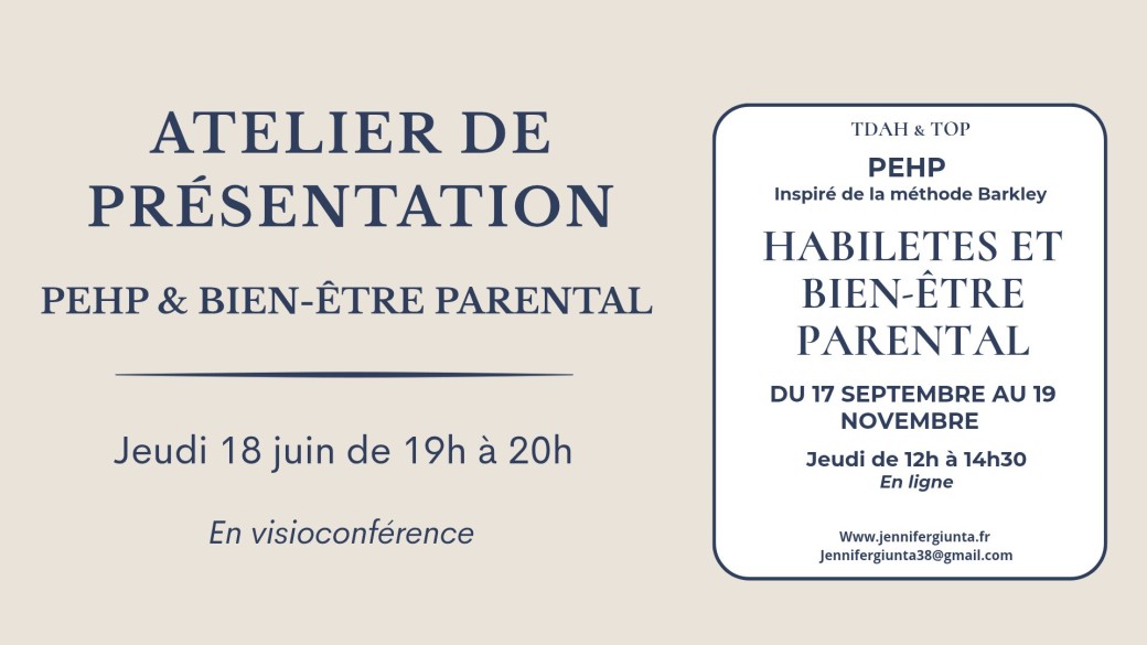 Atelier gratuit - Présentation PEHP & Bien-être parental 