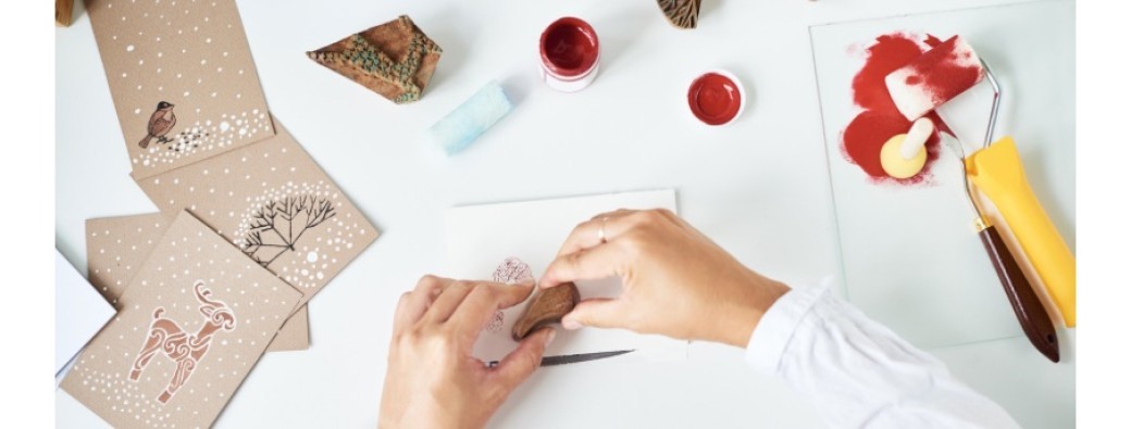 Atelier linogravure - Cartes de vœux au 500 de Toulouse