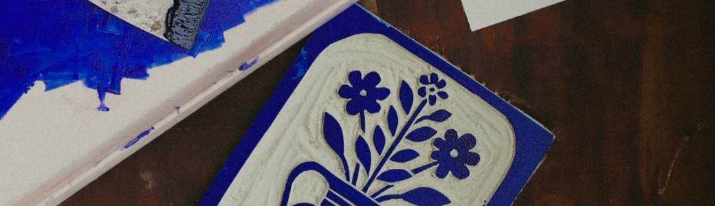Atelier Linogravure "Fleurs bleues" RENNES