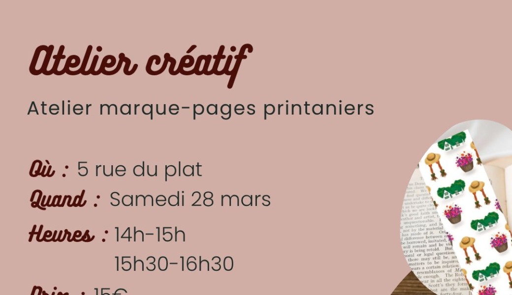 Atelier marque-pages printaniers