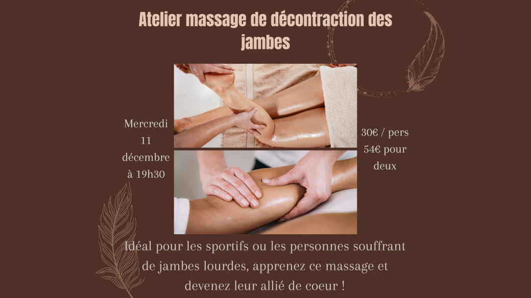 Atelier massage de décontraction des jambes