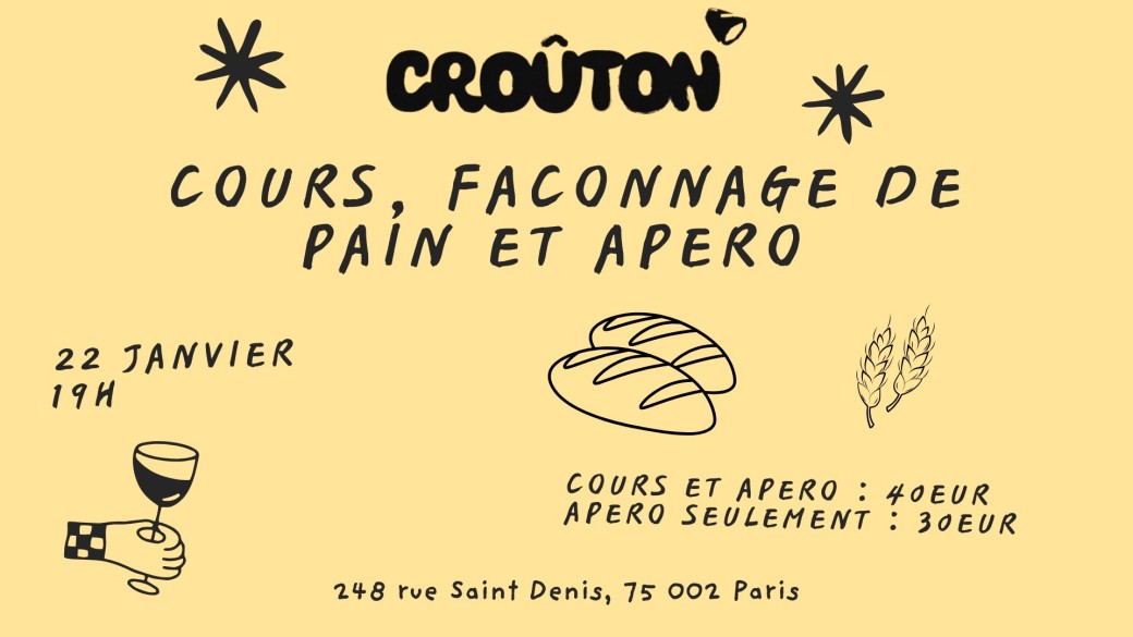 Atelier pain et apéritif chez Croûton 