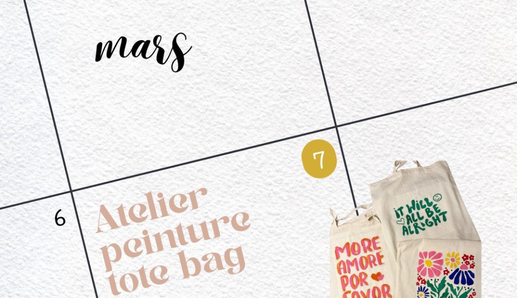 Atelier peinture sur tote bag