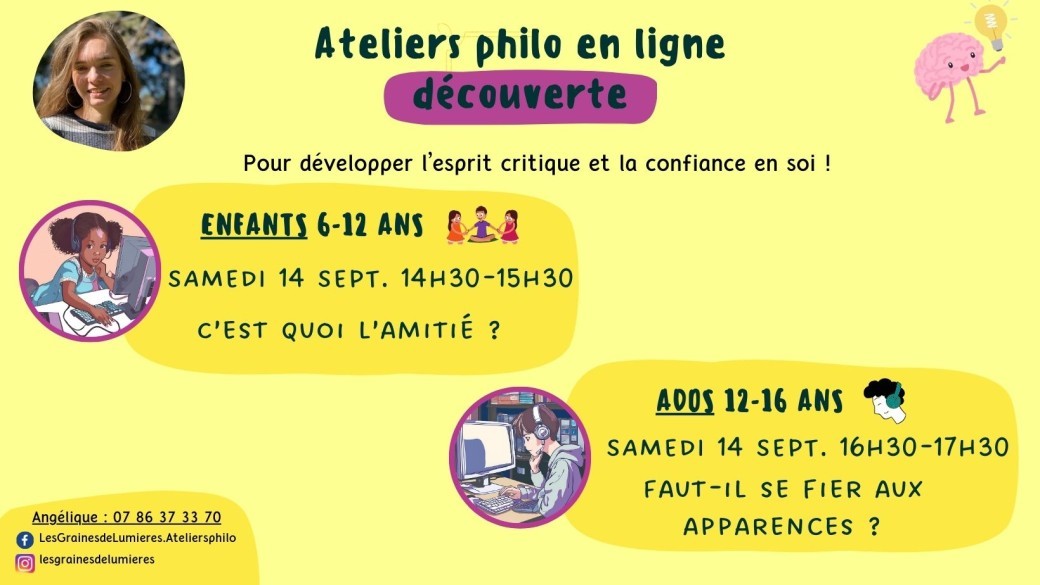Atelier philo en ligne ados 12 à 16 ans découverte