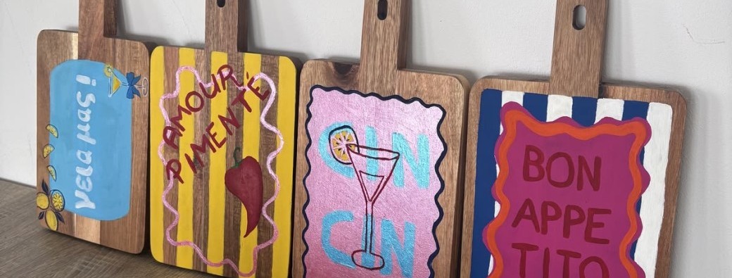 Atelier planche apéro : peins ta planche en bois