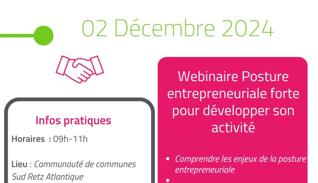 Webinaire Posture entrepreneuriale forte pour développer son activité