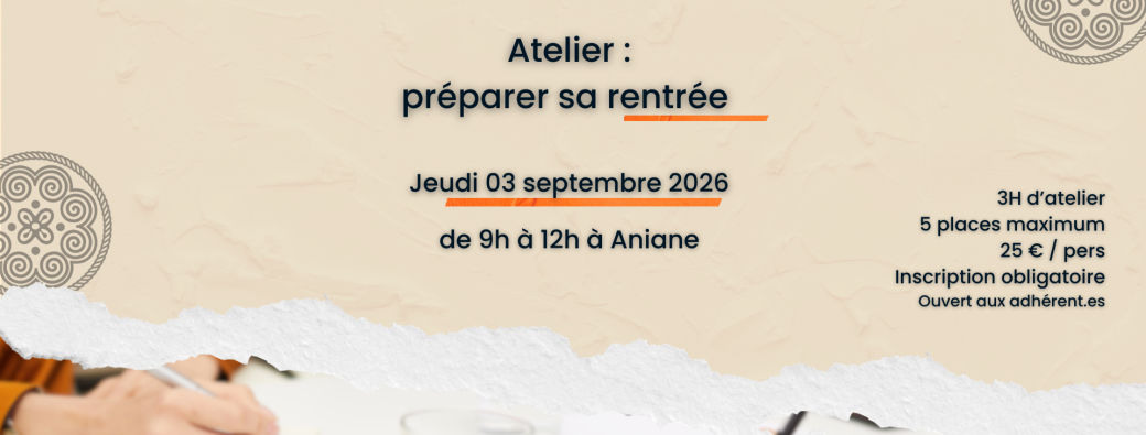 Atelier Préparer sa rentrée
