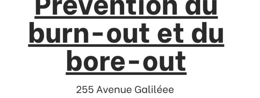 Atelier psychoéducatif - Prévention du burn-out et du bore-out