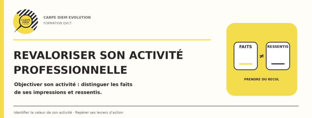 ATELIER QVCT : "Revaloriser son activité professionnelle"