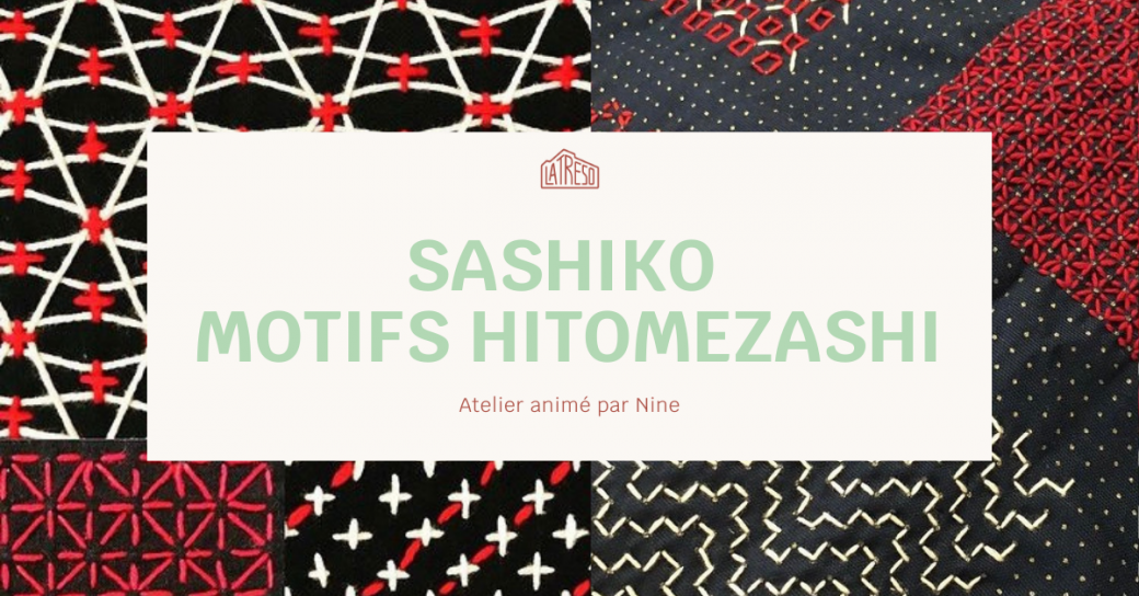 Atelier Sashiko (broderie japonaise) - Motifs hitomezashi
