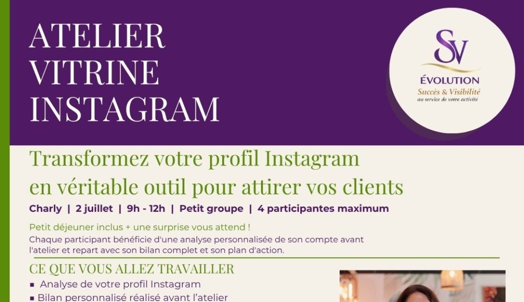 Atelier Vitrine Instagram – Transformez votre profil en véritable outil pour attirer vos clients