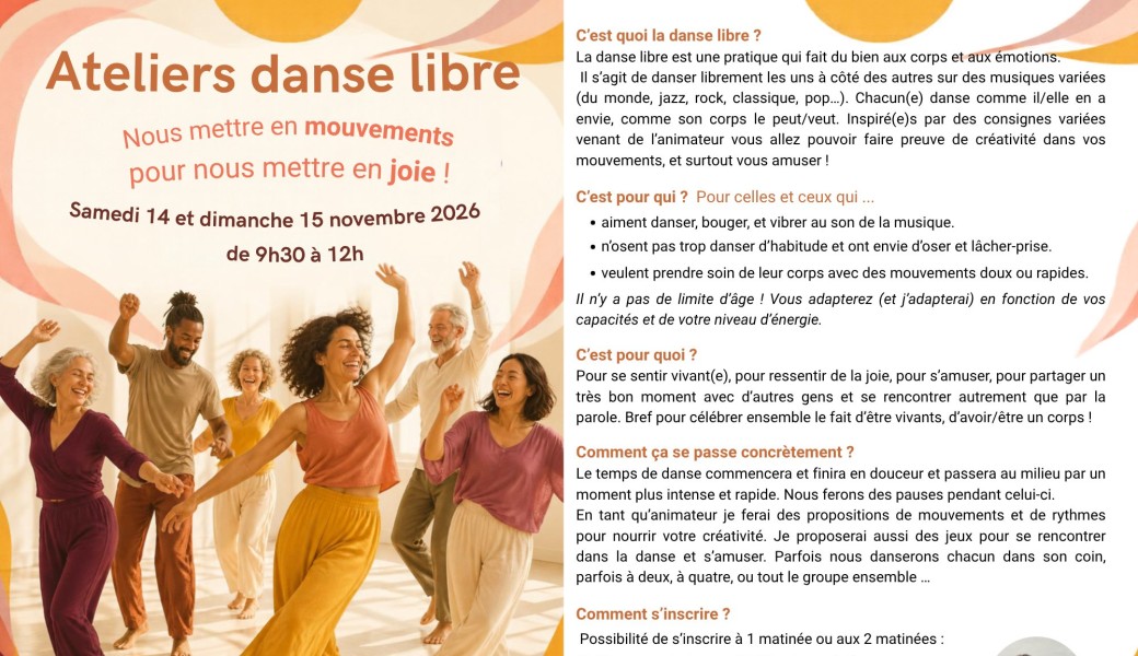 Ateliers danse libre à Sagy