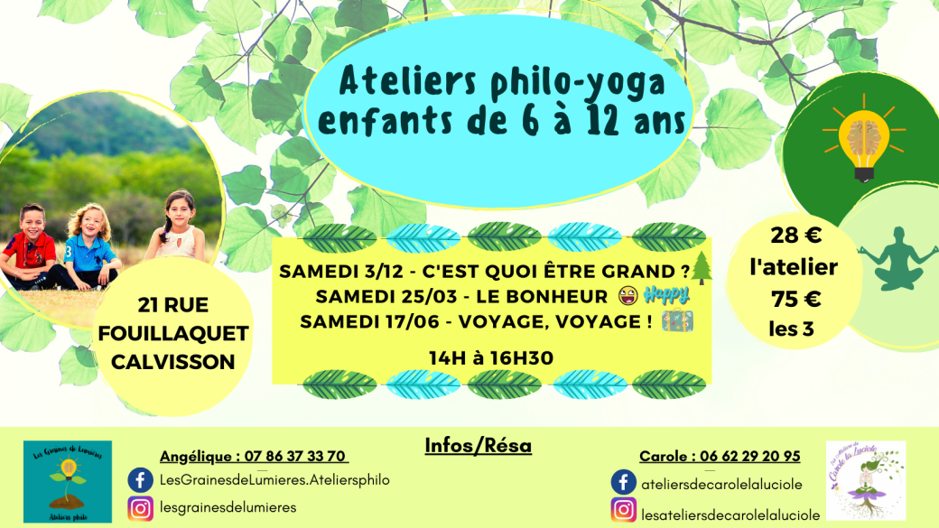 Ateliers philo-yoga enfants 6-12 ans Calvisson