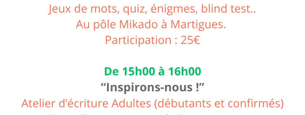 Ateliers Septembre 2025