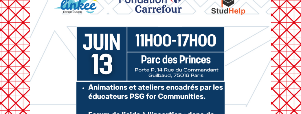 BÉNÉFICIAIRES STUD'HELP - DISTRIBUTION GEANTE AU PARC DES PRINCES SAMEDI 13 JUIN