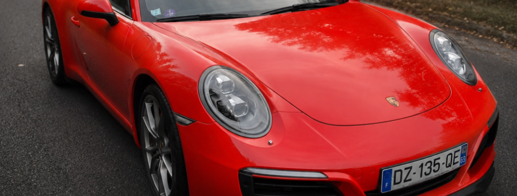 Porsche 911 991.2 rouge 420ch(1 passager + 2 enfants maxi / baptême)