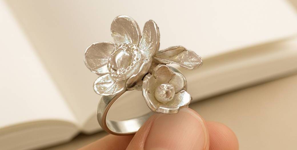 Bague botanique en cire perdue (4h)