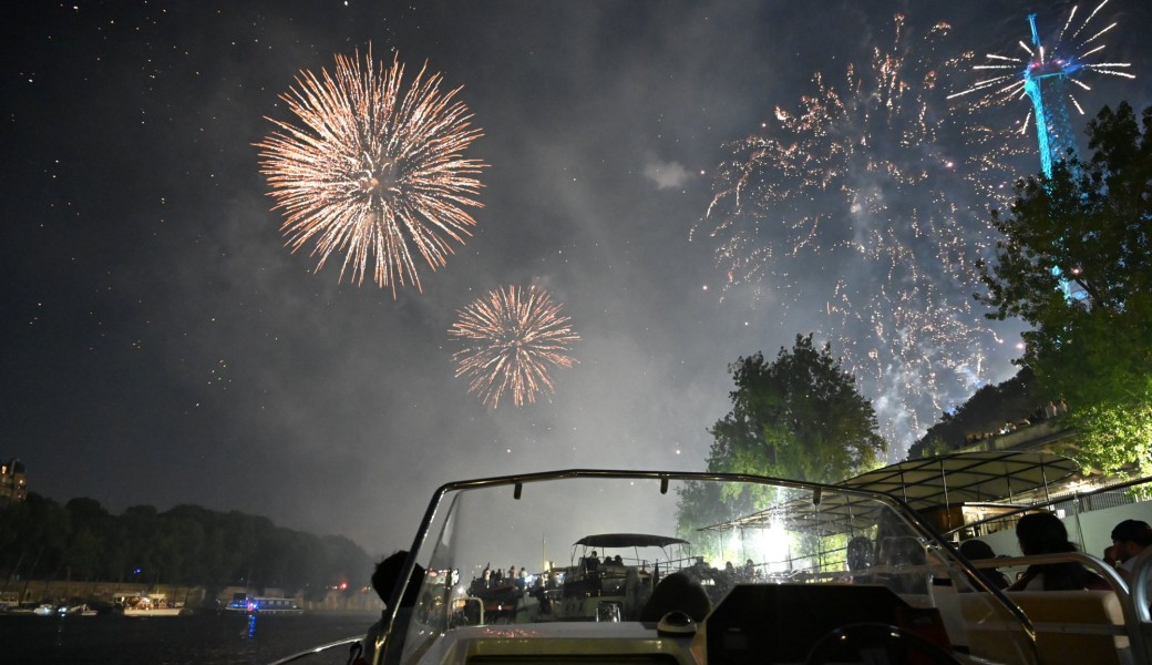 Bastille day in Paris  Fireworks 