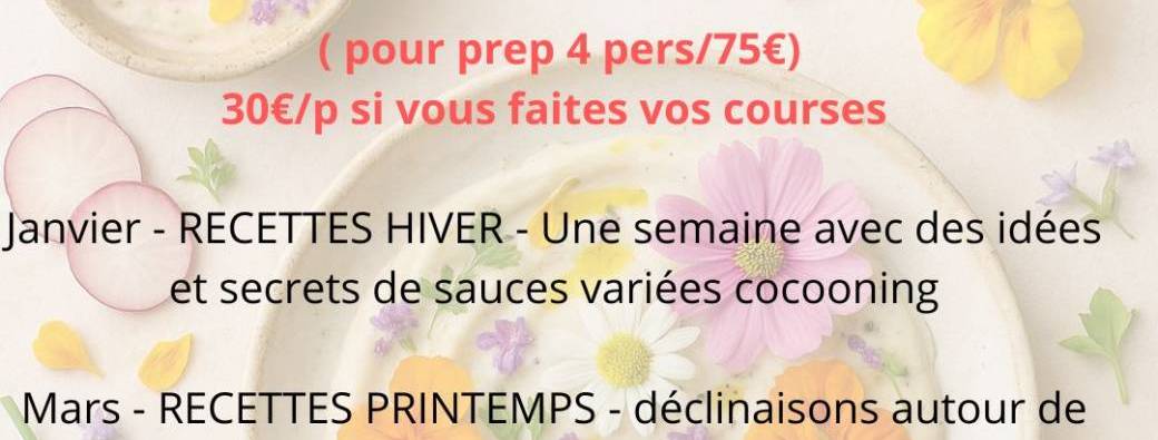 Batch cooking de saison - cuisine vegetale