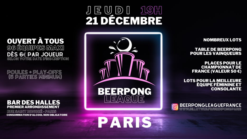 Le plus grand tournoi de Beer Pong débarque à Paris en janvier ! - Paris  Secret