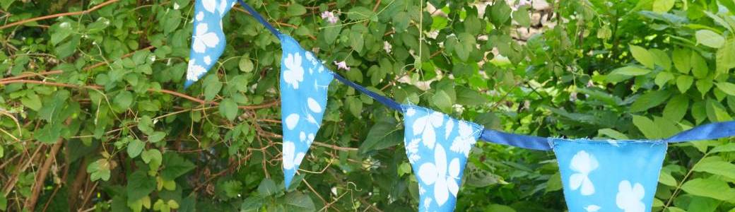 Besançon - Atelier créatif : créer une guirlande de fanions en cyanotype sur tissu