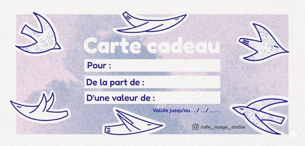 Bon cadeau pour un atelier :)