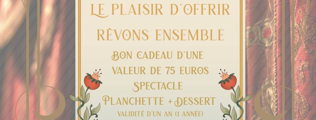 Bon Cadeau Barnum 75€ - Planchette + Dessert - Spectacle individuel 