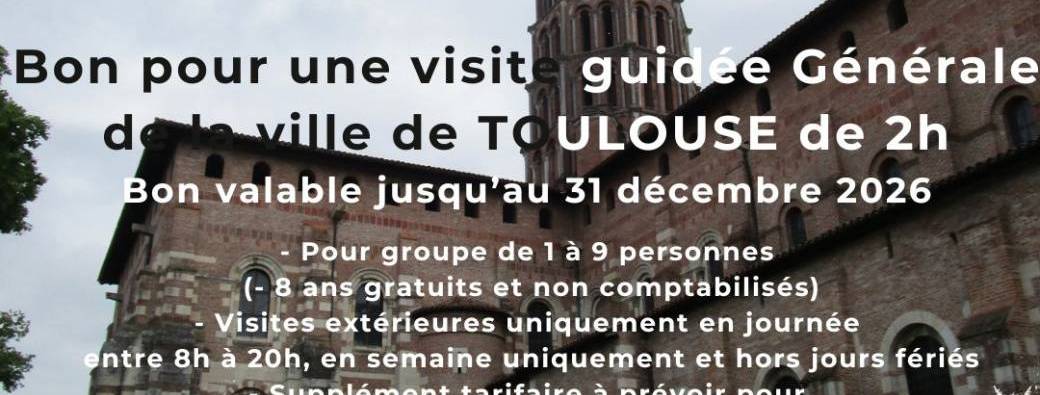BON CADEAU NOEL - VISITE TOULOUSE 2H