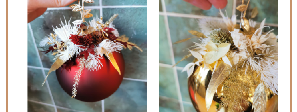 Boule de Noël en fleurs séchées