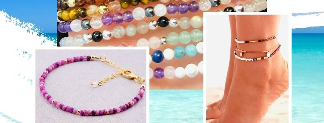 Bracelet de cheville en pierres naturelles & Brunch