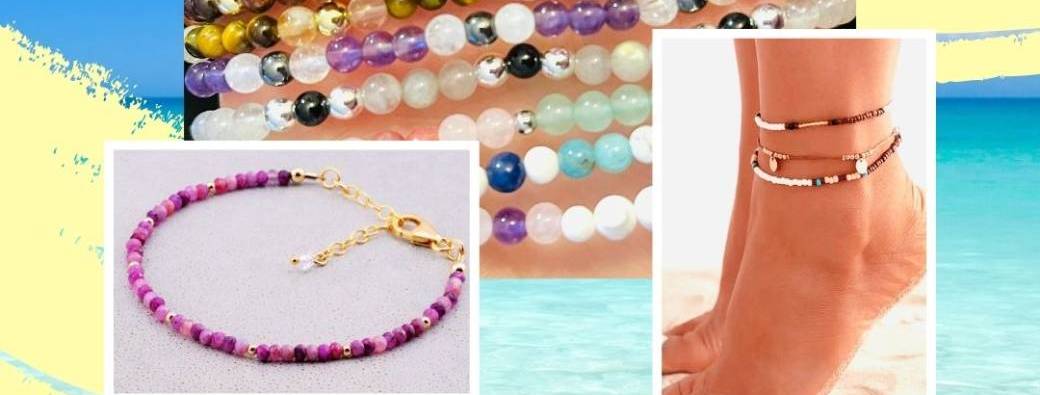 Bracelet de cheville en pierres naturelles & Brunch