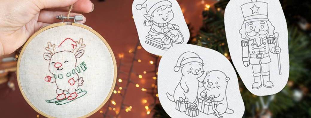 Suspension de Noël brodée