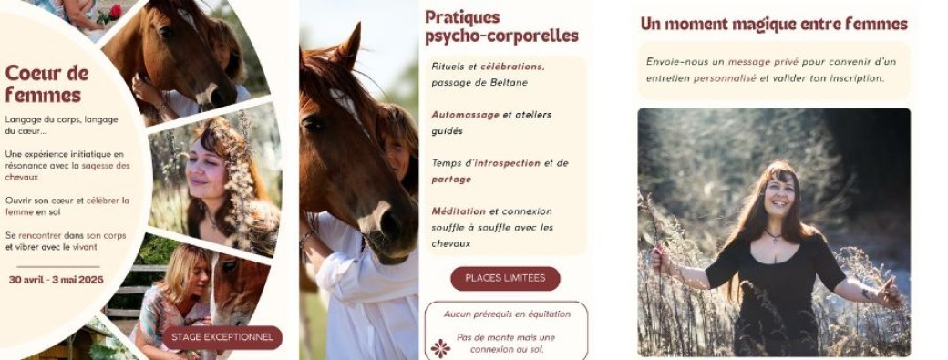 CŒUR  DE FEMMES EN RESONNANCE AVEC  LA SAGESSE  DES CHEVAUX