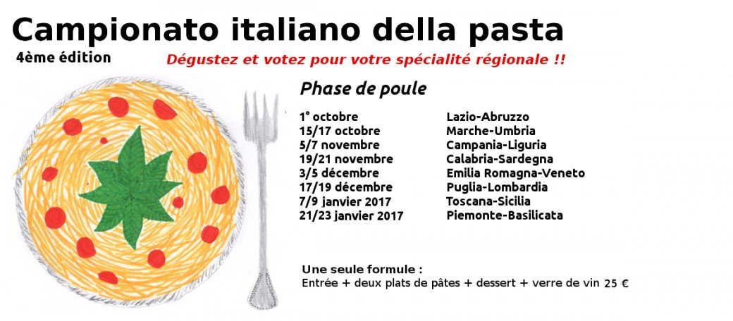 Campionato italiano della pasta : Sardaigne - Calabre