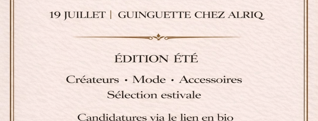 Candidature Marché de Créateurs & Vintage  Guinguette Chez Alriq 19 juillet