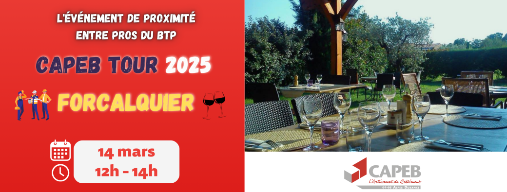 CAPEB TOUR Forcalquier : Réseautage & Gastronomie !