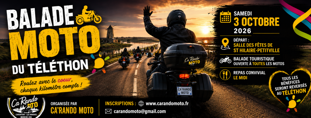 Ca'Rando Moto : balade moto pour le Téléthon
