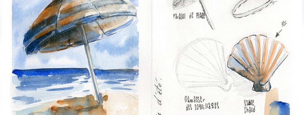 Carnet de voyage à l'aquarelle — Souvenirs d'été : Plages & bord de mer