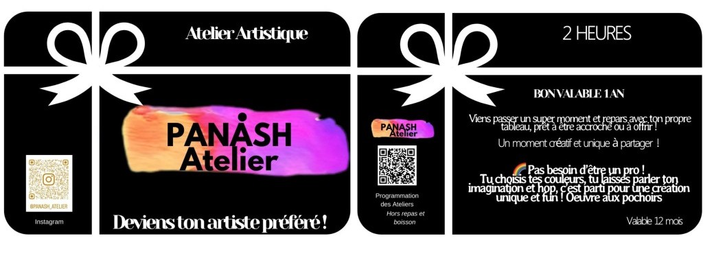 Carte Cadeau Enfant-Ado-Adulte Atelier 2 Heures